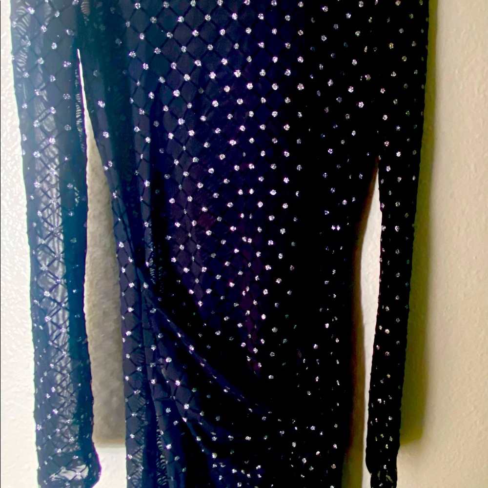 Black glitter body cone dress